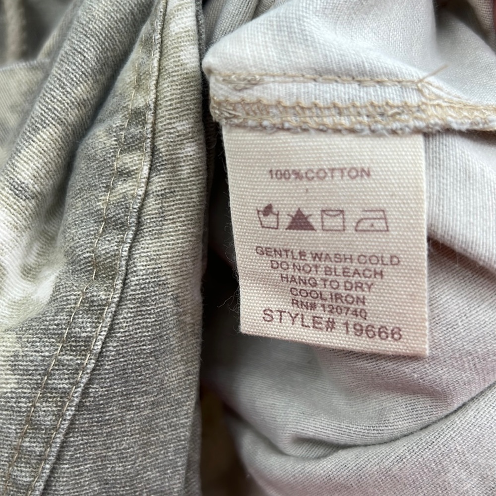 🆕Mystree Camouflage Shacket Distressed Vintage Coloring Drawstring Waist Cotton - Picture 10 of 14
